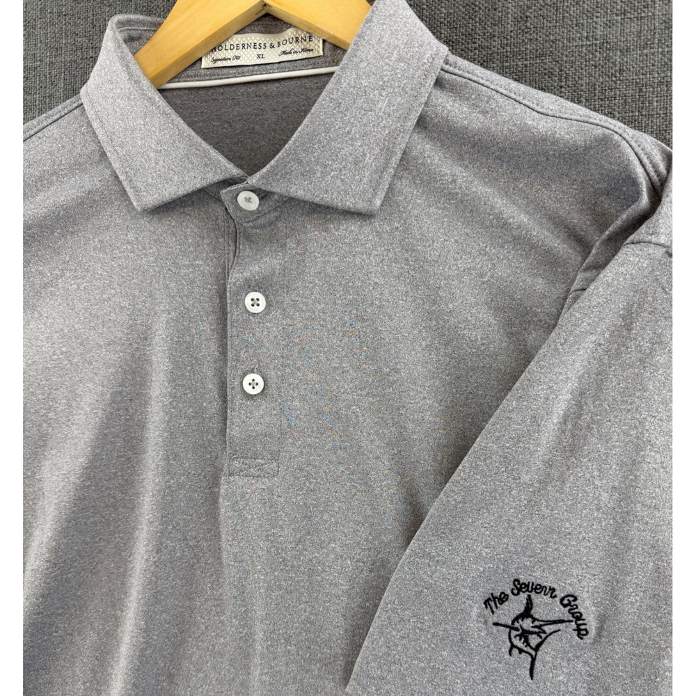 Holderness & Bourne Mens XL Grey Signature Fit Golf Polo The Severn Group Marlin